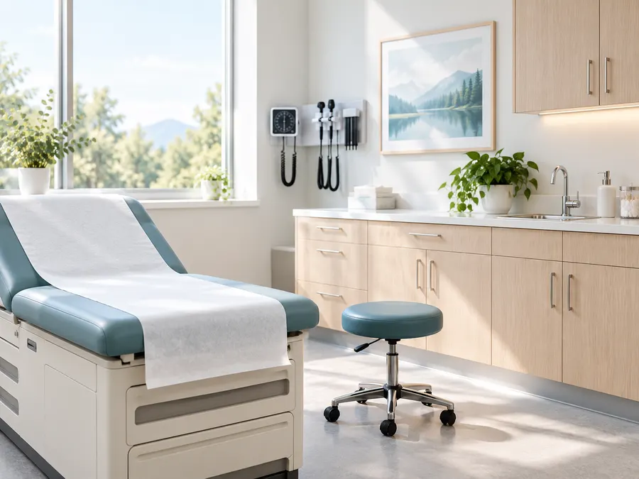 Bright family medicine exam room