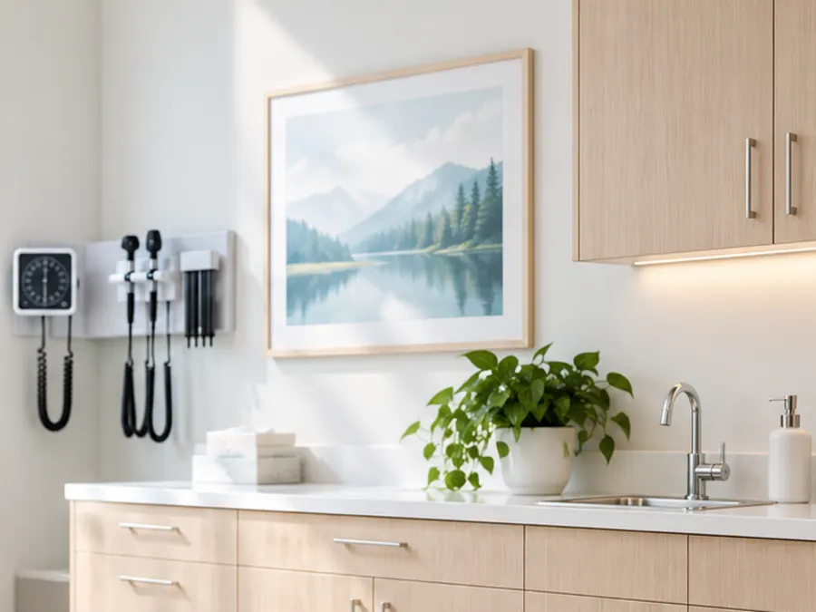 Specialist consultation room with examination equipment